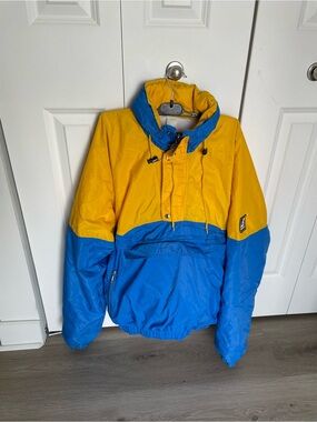 K-Way Yellow and Blue Colorblock Jacket
